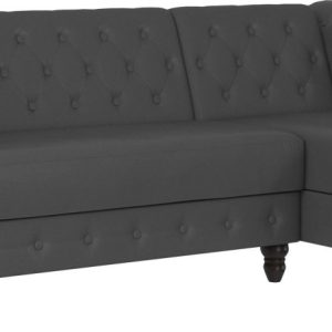 Felix sovesofa m/sjeselong, PU grå
