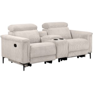 Lund Dobbel recliner, manuell funksjon, kordfløyel krem