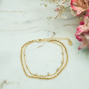 Double crystal twisted armbånd