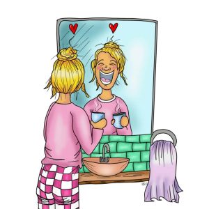 Lykketegning “Self love” Illustrasjon