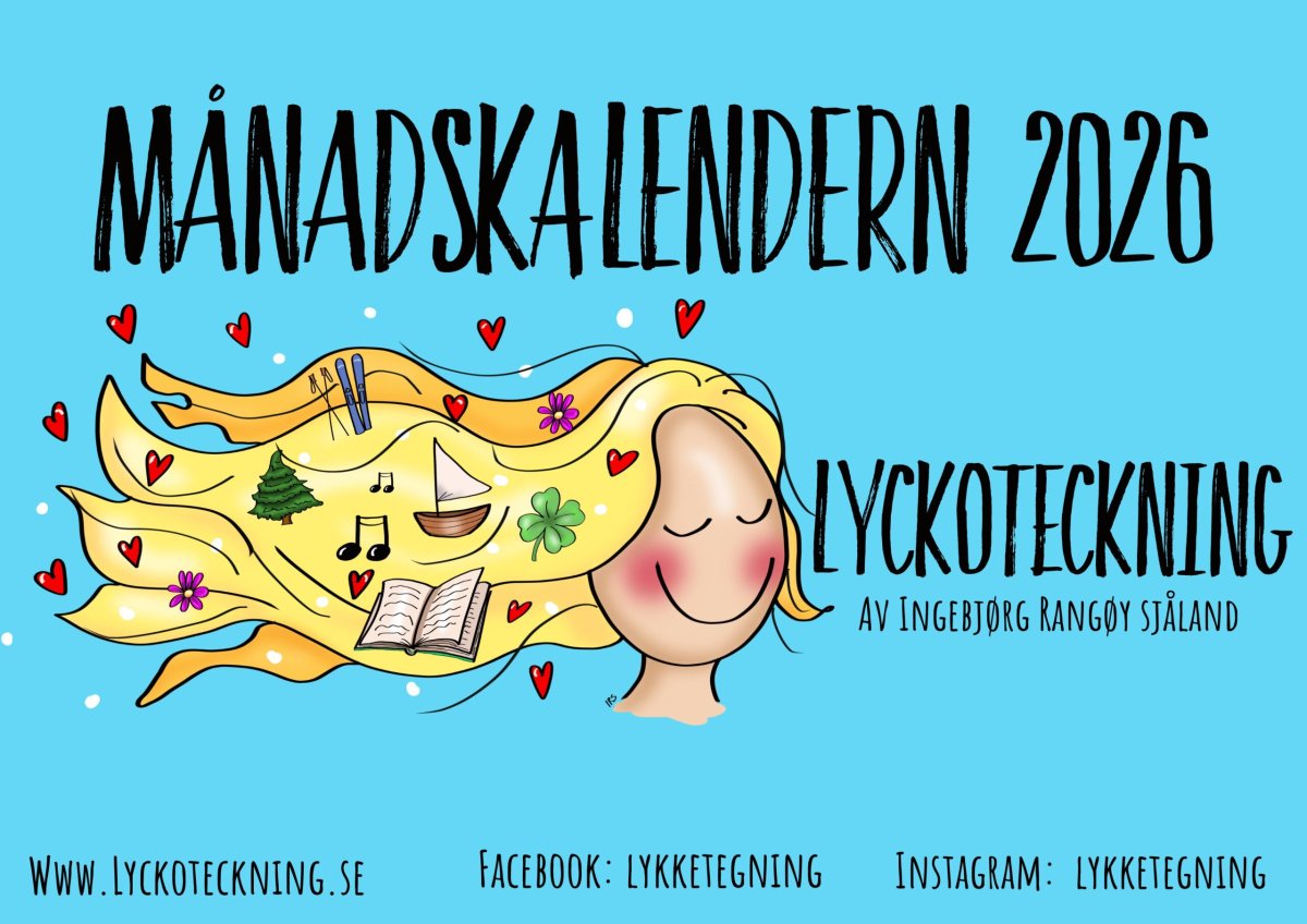 Svensk månadskalendern från Lykketegning for 2026! Svensk edition - Image 2