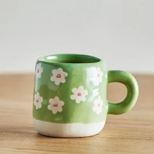 Millie Espresso Cup Green Flowers 110 ml – Bloomingville